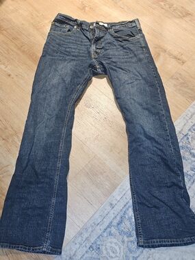 Mens Blue Denim Washed Levis Jeans Pants Size 33x30 Casual Bootcut